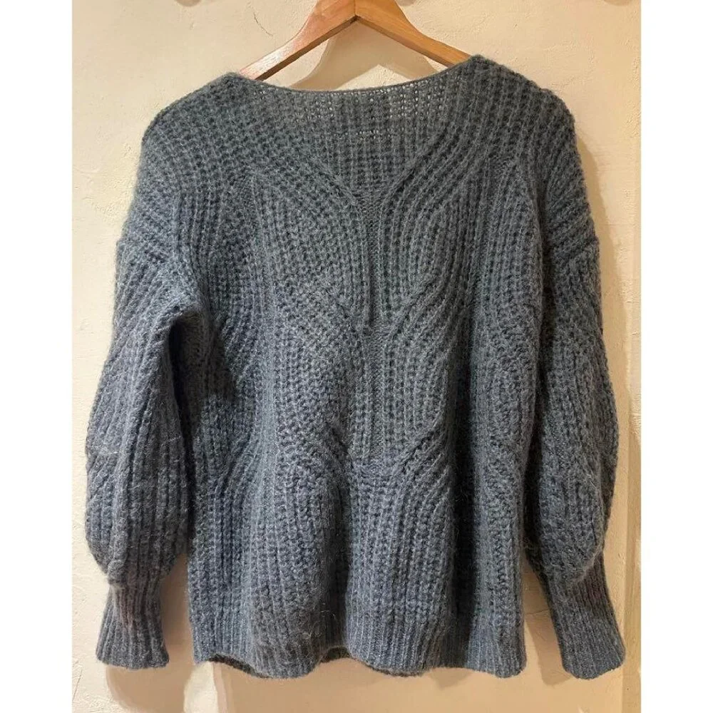 Sezane GISELLE JUMPER Sweater sage green s bust45in - Picture 3 of 4